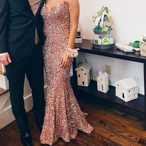 Poirtia&Scarlett PS21208 Size 6 Rose sequence prom dress